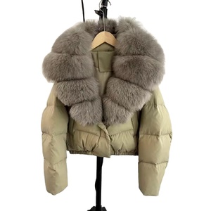Chaqueta acolchada recortada con cuello redondo hecha en fábrica, acolchada, Anti-Uv, Primavera, lona, logotipo frontal, relleno de poliéster, informal, Unisex - Product Image 1