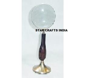 Loupe de qualité supérieure manche en bois forme ronde conception unique loupe en métal personnalisable - Product Image 4