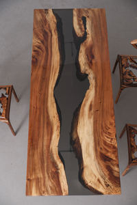 أسود شفاف إيبوكسي جنوب الجوز بحافة مستقيمة خشب قرد بود طاولة خشب أعلى * دولار * * 55 - Product Image 4