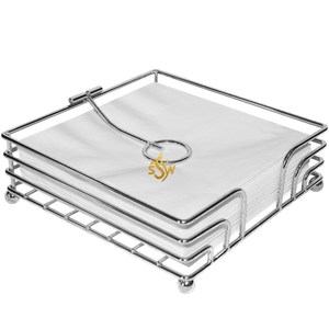 ที่ใส่กระดาษเช็ดปากสีเงินดีไซน์ทันสมัยที่ใส่กระดาษทิชชู่สแตนเลสร้านอาหารคาเฟ่โรงแรมจากฟ้าเจ็ดสิ่งมหัศจรรย์ - Product Image 1