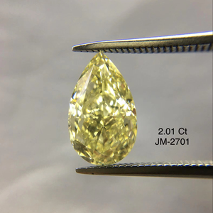 ลูกแพร์ดัดแปลงกะรัต2.01ธรรมชาติสีเหลืองแฟนซีมีความชัดเจนได้รับการรับรองจาก100% เพชรหลวมธรรมชาติจากอินเดียขายส่ง - Product Image 1