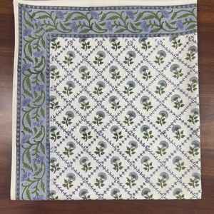 Elegante mogol acero azul hecho a mano algodón mantel indio tradicional Floral banquete Hotel comedor cubierta acero azul mano bloque - Product Image 3