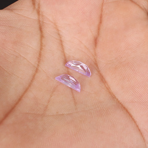 Natural Lavender CZ 10x4mm <b>D</b> Shape 4.70 Cts 1 Pair Gemstone for Making Earring Ishu Gems Made in India - Product Image 6