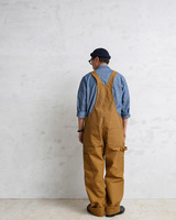 2025 Salopette Homme Noire Personnalisée à Double Genouillère en Organza Brodé Motif Canard, Tissée Respirante, pour Tenue de Travail et Décontractée d'Extérieur, R01 Vtg Pants
