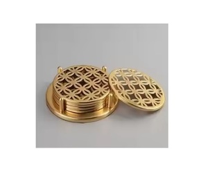 Wholesale Custom <b>Copper</b> Brass Coaster Plain Design Metal <b>Table</b> Decor for Hotels Restaurants Offices Hot Selling New Collection - Product Image 5
