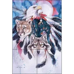 Catégories Produits Taylor Native Eagle Wildlife Art JTA031 Carrelage de céramique Mural Dosseret Mural Mural - Product Image 1