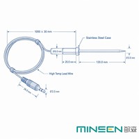 High Precision IP67 Waterproof NTC Thermistor 98.63K 100K B4066 Temperature Sensor for Deep Fryer Induction Cooker 950mm