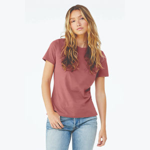 Camiseta de Invierno para Mujer, Ecológica, 100% Algodón, Hombros Caídos, Corte Regular, Lavado Ácido, Logotipo Personalizable, Cuello en V - Product Image 1
