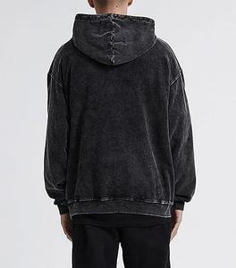 Sudadera con Capucha Lisa de 500 Gsm para Hombre, 100% Algodón, Felpa Francesa, Lavado Ácido, con Logotipo Personalizado - Product Image 5