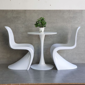 Scandinavian Plastic Square Cafe Table and 2 Panton Chairs <b>Set</b> for Mall and <b>Restaurant</b> CBCF278 - Product Image 5