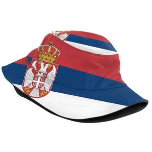 克罗地亚塞尔维亚国旗水桶帽印花渔夫太阳帽户外夏季旅行徒步沙滩登山帽 - Product Image 4