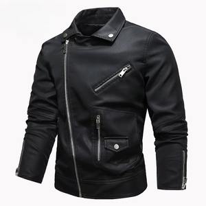 Veste en cuir varsity pour homme, col montant, à capuche, coupe-vent, décontractée, en cuir synthétique véritable - Product Image 4