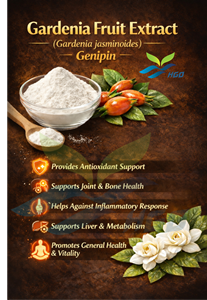 HGO Fournisseur direct d'usine d'extrait naturel de fruit de gardénia (Gardenia jasminoides) de qualité alimentaire, extrait standardisé de génipine à 98% - Product Image 5