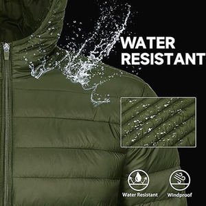 OEM ODM Custom Logo <b>Men's</b> Winter Outdoor Windproof Quilted <b>Jacket</b> Solid Hooded Puffer <b>Jackets</b> For <b>Men</b> - Product Image 4