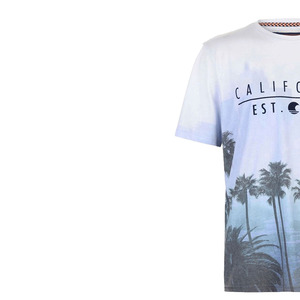 Camiseta de Algodón para Hombre con Estampado de Letras de California, Manga Corta, Cuello Redondo, Corte Holgado Informal, Ecológica, Tejido Jersey Transpirable de 320g - Product Image 2