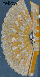Robe Lehenga Choli Évasée de 4 Mètres de Qualité Exceptionnelle avec Broderie de Paillettes et Doublure en Toile, Costume de Fusion Glamour Entièrement Cousu - Product Image 4