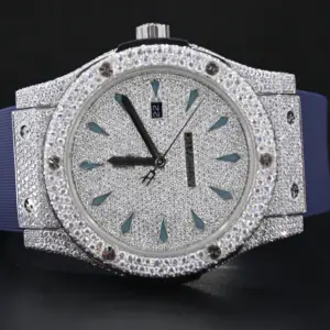 사용자 정의 럭셔리 스테인레스 스틸 천연 Moissanite 바게트 다이아몬드 브랜드 새로운 시계 남성 여성 OEM