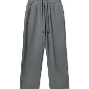 Pantalon de survêtement gris polaire en coton lourd pour temps froid hiver hommes pantalon de survêtement décontracté avec poches latérales - Product Image 1