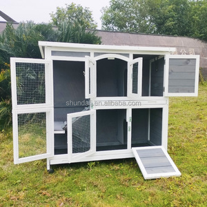 SDR050 Cages à lapins en bois avec plateau conception de maison de lapin - Product Image 6