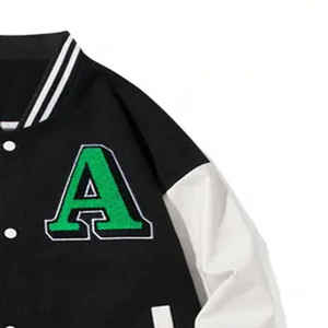 Vente en gros d'écusson de broderie personnalisé blouson d'aviateur veste universitaire de baseball universitaire pour hommes veste de baseball décontractée pour hommes ennemis - Product Image 6