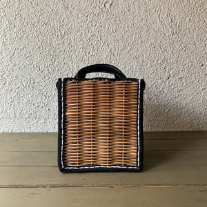 Sac à main à la mode en rotin naturel combiné avec bracelet en cuir naturel, sac de fête magnifiquement conçu - Product Image 3