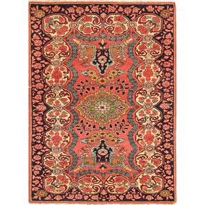 Aalam Hand Knotted Wool Rug Pink & Purple Medallion Pattern for Home Living Room or Hallway Decor 9x12 Inches-Paem-1548 - Product Image 1