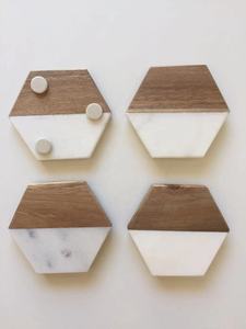 handmade white marble High Quality <b>coasters</b> White Natural Marble Stone <b>Coasters</b> Set - Product Image 6