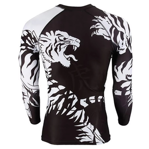 100% Polyester Spandex Tissu Meilleur Prix Rash Guard Taux De Gros Professionnel Compression Rash Guard vêtements de course - Product Image 5