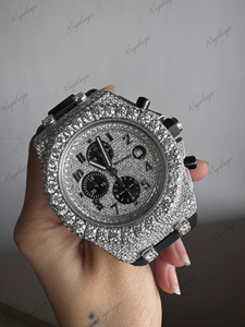 Montre Mécanique de Luxe pour Homme avec Diamants Moissanite VVS, Bracelet en Caoutchouc, Étanche et Aiguilles en Cristal pour les Affaires et le Sport - Product Image 2