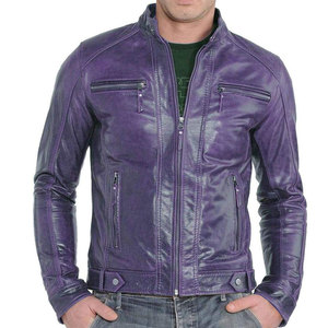 เสื้อแจ็คเก็ตหนังผู้ชาย สีน้ำตาล สำหรับขี่มอเตอร์ไซค์ แบบสั่งทำพิเศษ มีกระเป๋าด้านหน้า / เสื้อแจ็คเก็ตหนังแกะคุณภาพดีที่สุดสำหรับผู้ชาย - Product Image 1