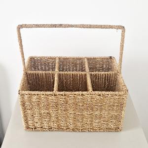 Meilleur prix pour un porte-ustensiles en paille de jonc de mer naturel, vente en gros de porte-couverts en jonc de mer - Product Image 5