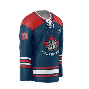 Ropa de equipo personalizada, camiseta de hockey sobre hielo de último diseño con números de apliques, ropa deportiva GSM 280, uniforme de hockey sobre hielo de portero - Product Image 2