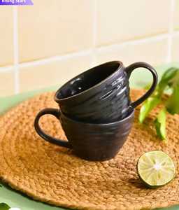 Ceramic Mug Solid Pattern Custom Color Glaze 500ml Large Capacity Leak Proof Dishwasher Safe Coffee Tea Milk Gift for Daily Use - Product Image 4