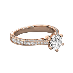 Bague solitaire en or 14 carats pour femmes avec diamant cultivé en laboratoire - Product Image 3