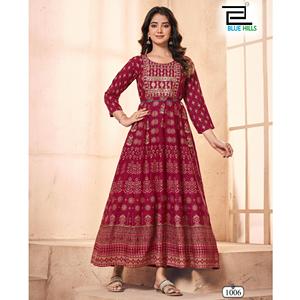 Vestido Anarkali largo elegante de la mejor calidad con bordado y diseño elegante disponible a precios asequibles - Product Image 1