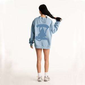 Sudadera holgada de gran tamaño de algodón 100% con cuello simulado y logotipo personalizado para mujer, servicio OEM con hombros caídos - Product Image 3