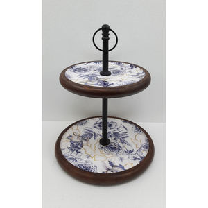 Tendance Look En Bois Forme Ronde Gâteau Stand Decal Émail Fini Pour Mariage Fête D'anniversaire Présentoir À La Main En Vrac - Product Image 4