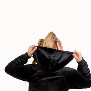 ชุดเซ็ทลำลอง เสื้อฮู้ดครอปพิมพ์ลายทรงบ็อกซี่ กางเกงขายาวทรงตรง ผ้าคอตตอนหนานุ่ม แจ็คเก็ตซิป ทรงหลวมใส่สบาย - Product Image 6