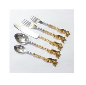 Ensemble de couverts élégants et luxueux en acier inoxydable plaqué or, lavable au lave-vaisselle, pour hôtels, restaurants, mariages, fêtes, repas à domicile - Product Image 6