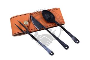 Brand New Viking Feasting Flatware Cutlery Set Hand Forged Medieval Dining Hall Cutlery Set Eating Kitchen Renaissance <b>Utensils</b> - Product Image 3