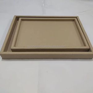 ชุดถาดเสิร์ฟหนังหรูหรา พร้อมถาดเสิร์ฟกำมะหยี่ทรงสี่เหลี่ยมผืนผ้าหลากสี เหมาะสำหรับใช้ในบ้าน ร้านอาหาร และโรงแรม - Product Image 1