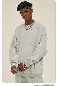 Sweat-shirt en molleton imprimé surdimensionné pour homme et femme, fabriqué en usine, en coton lourd, anti-boulochage, livraison directe - Product Image 6