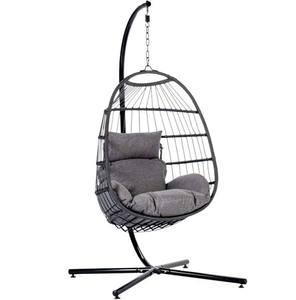 Fauteuil suspendu moderne en bois en forme d'œuf double pour chambre à coucher, hôtels et salon extérieur - Product Image 1