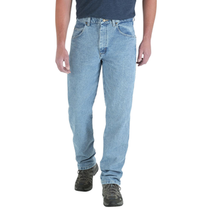 กางเกงยีนส์ชายขาตรงแบบลำลองสำหรับผู้ชาย, กางเกงยีนส์ซักเอวกลางเอวผ้าเดนิมตกแต่งด้วยหมุดสำหรับฤดูใบไม้ร่วง/ฤดูหนาว - Product Image 1