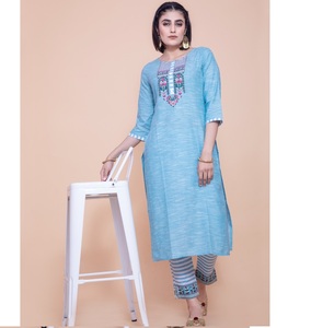 Vestido largo de algodón de manga larga para mujer, de estilo indio ropa de fiesta, de diseñador - Product Image 3