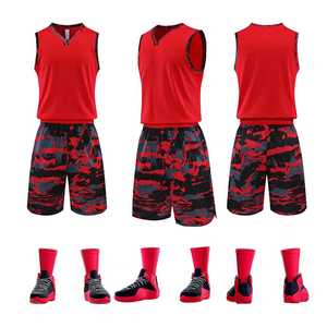 Ensembles uniformes de basket-ball personnalisés Tissu Pakistan à trous de riz imprimé par sublimation Logos brodés à séchage rapide unisexe 20 ensembles - Product Image 5
