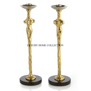 Set of 3 <b>White</b> Powder Coated Luxury Designing Home Wedding Candle Holder Best Selling Metallic Mirror Polished Candle Holder - Product Image 2