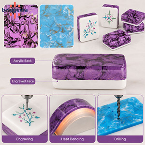 Luxury Acrylic Marble <b>Pattern</b> Mahjong Acrylic <b>Sheet</b> Custom Engraved Tiles for Gift and Play - Product Image 5
