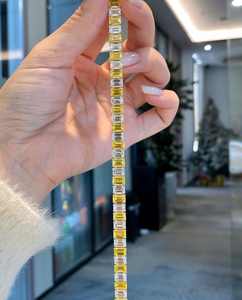 Envío Directo, Nuevo Brazalete de Tenis de Plata S925, Estilo Hip Hop, VVS, Esmeralda, Moissanita Certificada por GRA, para Regalo - Product Image 2