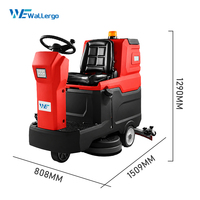 Autolaveuse autoportée KW8 850 mm à double brosse avec raclette de 1160 mm pour sols durs